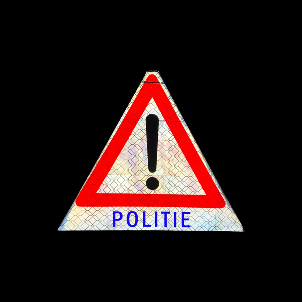 Police Reflective Folding Tripod Warning Sign - 